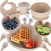 KIK KX4526 Silikon-Geschirrset für Kinder, 9-teilig, beige Produktbild-Vorschau 9