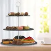 Relaxdays Etagere, 3 Etagen, Schiefer, Kuchen, Snacks, Produktbild-Vorschau 2