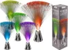 Several fiber optic lamps in different colors are displayed next to their packaging. Náhľad obrázku produktu
