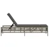 vidaXL Sonnenliege mit Auflage Grau Poly Rattan Produktbild-Vorschau 5