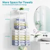 A wall-mounted towel rack with folded towels. Produktbild-Vorschau