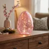 LED Osterei H16cm Rosa Glas Licht mit Timer Dekolampe Produktbild-Vorschau 1