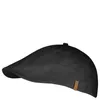 A black flat cap is shown against a white background. Produktbild-Vorschau
