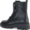 A black leather lace-up boot with a thick sole, shown from the side against a white background. Náhled obrázku produktu