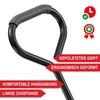 Close-up of a product handle with descriptive text overlays. Produktbild-Vorschau