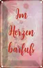 vianmo Blechschild 18x12 cm Im Herzen barfuss Spruch Zitat Produktbild-Vorschau 1