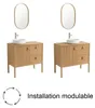 Mobile lavabo 80cm con piedini impiallacciato rovere JOY Anteprima dell’immagine prodotto 6
