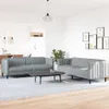 vidaXL 2-tlg. Sofagarnitur Hellgrau Stoff Produktbild-Vorschau 3