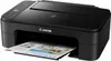 A black Canon Pixma printer with a sheet of paper partially fed into it. Produktbild-Vorschau