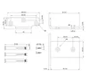 Technical drawing with dimensions and details of a T-bracket and mounting hardware. Produktbild-Vorschau
