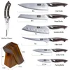 HOSHANHO Set di 8 coltelli da cucina con ceppo in legno e Anteprima dell’immagine prodotto 4