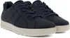 A pair of navy blue sneakers with beige soles are shown from a diagonal angle against a white background. Produktbild-Vorschau