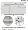 OKWISH Buffet Bas LED Avec 3 Tiroirs Et 2 Portes, Meuble De Voir les images du produit 4