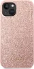 A pink glitter phone case with a gold Guess logo. Produktbild-Vorschau