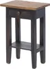 A dark wood side table with a single drawer and a lower shelf, presented against a white background. Náhľad obrázku produktu