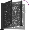 A black metal garden gate with a flame design, shown partially open. Náhled obrázku produktu