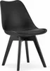A black chair with black legs on a white background. Voir les images du produit
