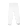 Mädchen Capri-Leggings mit Raschelspitze am Abschluss weiß RT