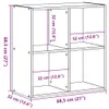 A diagram showing the dimensions of a bookshelf. Náhled obrázku produktu