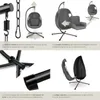 Fauteuil suspendu ANIKA avec cadre et coussin 160kg - gris Voir les images du produit 5
