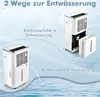 An illustration showing two methods of water drainage for a dehumidifier. Produktbild-Vorschau