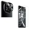 A collage showing a smartphone camera lens protector and a smartphone with a screen protector applied. Produktbild-Vorschau