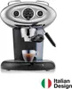 A black and silver Illy X7.1 Espressomaschine Hyperespresso Automatik is shown on a white background, with a cup of espresso in front of it. The Italian flag and the text "Italian Design" are visible in the bottom right corner. Podgląd zdjęcia produktu