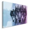 Leinwandbild wolf auf waldhintergrund lila 90x60 cm Feeby Produktbild-Vorschau 1