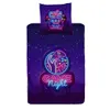 A duvet cover and pillowcase set with a neon gaming theme. Produktbild-Vorschau