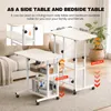Mobiler Betttisch mit Rollen Höhenverstellbar 60 × 40 × Produktbild-Vorschau 5
