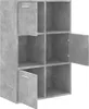 A concrete gray storage cabinet with multiple compartments and doors. Náhled obrázku produktu