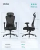 A size chart for an ergonomic office chair, showing dimensions and weight capacity. Produktbild-Vorschau