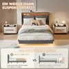 Schwebebett 180x200 Polsterbettgestell mit RGB LED Produktbild-Vorschau 4