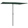 A green rectangular umbrella with a black pole against a white background. Náhled obrázku produktu