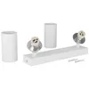 A white ceiling light fixture with two adjustable spotlights and two cylindrical shades, along with mounting hardware, displayed on a white background. Podgląd zdjęcia produktu
