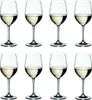Eight wine glasses filled with white wine, arranged in two rows of four. Náhľad obrázku produktu