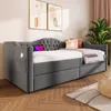 Lit rembourré multifonctionnel avec prises de recharge USB Voir les images du produit 5