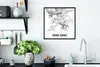 MuchoWow® Gerahmtes Poster Hongkong - Stadtplan - Schwarz Produktbild-Vorschau 3