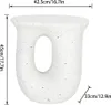 A white speckled side table with dimensions indicated by measurement lines and text. Náhled obrázku produktu