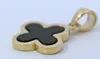 Kleeblatt Anhänger Gold 333 8K schwarzer Onyx Edelstein Produktbild-Vorschau 3