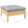vidaXL 10 tlg. Garten Lounge Set mit Grauen Kissen Kiefer Produktbild-Vorschau 10