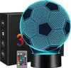 A 3D LED football night light with a remote control and its packaging. Produktbild-Vorschau