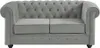 Couchgarnitur 3+2 - Samt - Hellgrau - CHESTERFIELD Produktbild-Vorschau 3