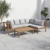 home24 Loungeset - 4-teilig - Akazie Massiv / Webstoff - Produktbild-Vorschau 2