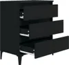 vidaXL Credenza nera 60x35x70 cm materiale a base di legno Anteprima dell’immagine prodotto 7