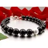 Armband Armkette Armschmuck aus echtem Onyx schwarz & 925 Produktbild-Vorschau 2