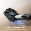 A robotic vacuum cleaner docking station with a vacuum cleaner attached. Produktbild-Vorschau