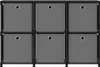 vidaXL Scaffale a cubi con 6 contenitori Nero 103x30x72,5 Anteprima dell’immagine prodotto 1