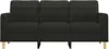 vidaXL Canapé 3 places noir 180 cm Tissu Voir les images du produit 3