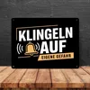 KLINGELN AUF EIGENE GEFAHR Metallschild XL in 21x28 cm mit Produktbild-Vorschau 4